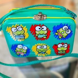 Vintage Sanrio Kero Kero Keroppi Tin Purse Box Hello Kitty Frog 1995